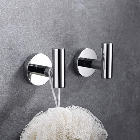 Hoooh Towel Hook, SUS 304 Stainless Steel Coat/Robe Clothes Hook for Bath Kitchen Garage Wall Mounted (2 Pack), Polished Chrome, B100-CH-P2...