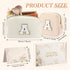Abbylike Preppy Makeup Bag Birthday Gift for Girls Initial Preppy Patch Bag Personalized Skincare Bag Teacher Appreciation Gift Small Monogram Cos...