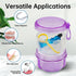 Leakproof Denture Case Purple Denture Soaking Cup False Teeth Container, Dental Denture Bath Holder Storage Box Retainer Cleaner Case for Travelin...