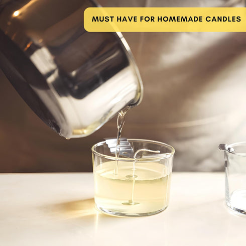400 pcs Candle Wick Tabs - Metal Candle Wick Sustainer Tabs - Kare & Kind® retail packaging (14 mm, Silver)...
