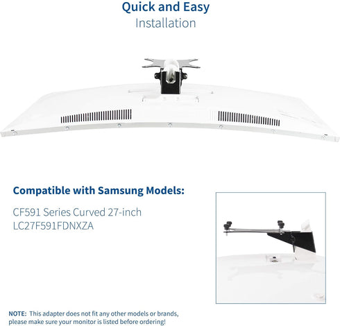 VIVO VESA Adapter Plate Bracket Designed for Samsung CF591 Series Monitors, Compatible Curved 27 inch Samsung Computer Screen Conversion Kit LC27F...