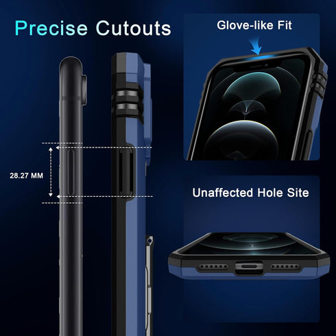 DEERLAMN for iPhone XR Case with Slide Camera Cover+Screen Protector (1 Pack),Rotated Ring Kickstand Military Grade Shockproof Protective Cover 6....