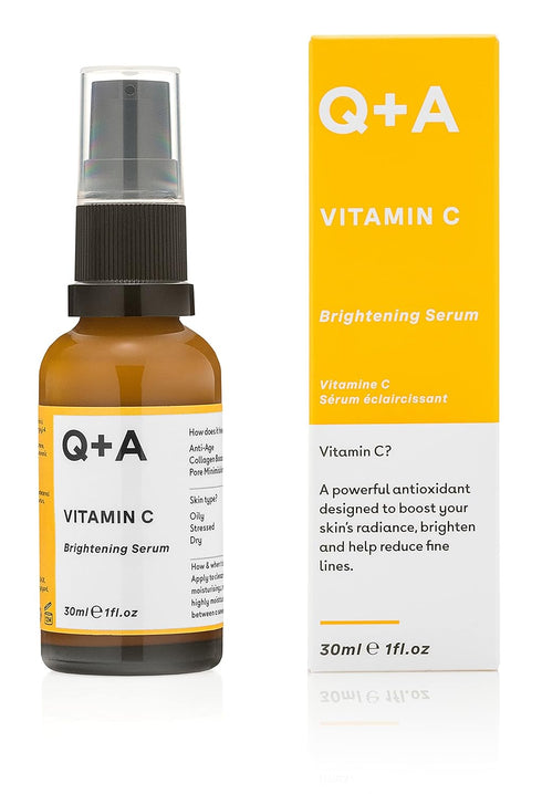Q+A Vitamin C Brightening Serum, Brighten and Refresh your Skin with this Antioxidant-rich and Hydrating Hybrid Face Serum, 30ml...