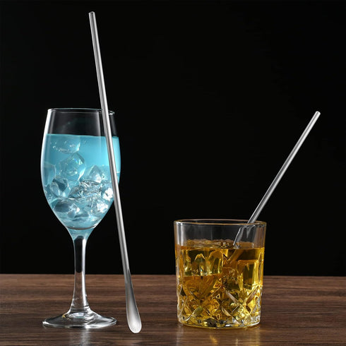 8 Pcs 10In/25.8cm Stainless Stee Coffee Stirrer Spoon Reusable & Cocktail Stirrer & Tiny Spoon & Iced Tea Spoon & Bar Spoon.Dishwasher safe...