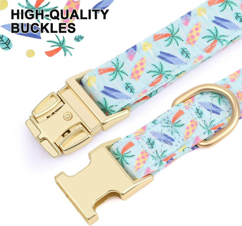 Beirui Cute Girl Dog Collars for Female Dogs, Summer Dog Collar with Flower, Soft Floral Pet Collars for Small Medium Large Dogs(Coconut Tree,S)...