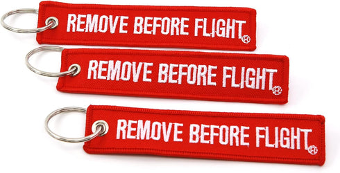 Rotary13B1 Remove Before Flight Key Chain - 3 Pack Red...