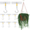 8PCS Ceiling Hooks for Hanging Plants, Self-Adhesive Ceiling Hooks No Drilling, PVC Clear Plant Hooks for Ceiling with Stainless Steel Plant Hooks...
