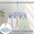 Aolloa Clothes Drying Rack with 32 Clothespins, Bule Foldable Hanging Drying Racks, 360° Rotatable Hook for Drying Towels Bras Baby Clothes Gloves...