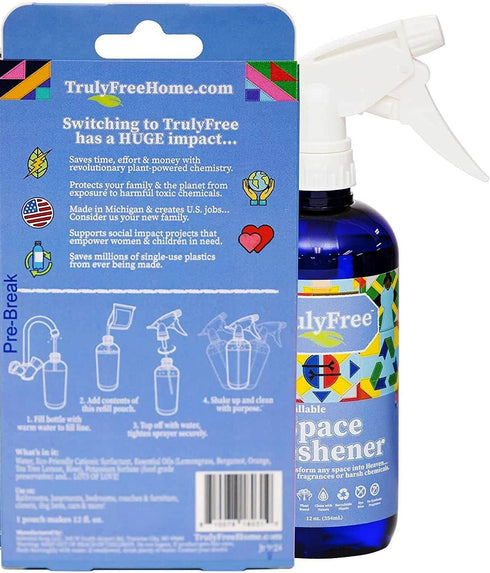 Space Freshener Starter Kit, Lemongrass Essential Oil - Car and Air Fresheners for Home, Natural Odor Eliminator Room Spray, 16oz Spray Bottle, 1 ...
