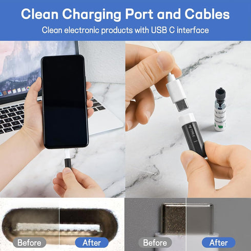 iPhone Cleaning Kit CleaniKu Phone Cleaner - iPhone Charging Port Cleaning Tool, Multi-Tool Phone Repair Restore with Speaker Cover, USB C Cleanin...