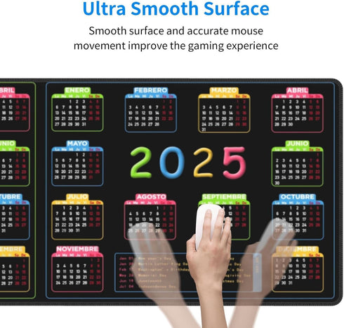 Calendar 2024 Calendar 2025 Mouse Pad Extended Large Non Slip Rubber Base Big Keyboard Mat...