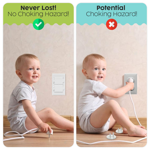 Outlet Covers Baby Proofing - 6 Pack Baby Proof Safety Electric Plug Covers - for Duplex Outlets - Easy Install...