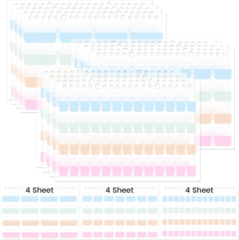 12 Pack Book Tabs for Annotating Books for A5 Refillable Notebook Index Tab 384 Page Tabs for Book Annotation...