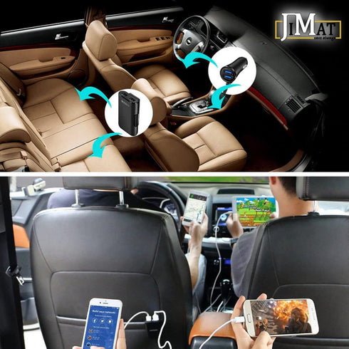 QC 3.0 Quick Charge USB Car Charger Compatible with Android iOS Smartphones USB Device Front/Back Seat Cigarette Lighter Chargers 5.6Ft Extension ...