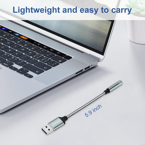 (2-Pack) USB to 3.5mm Jack Audio Adapter, QimKero External Sound Card USB-A, for AUX Stereo Converter, Compatible for Headset, PC Windows, Laptop?...