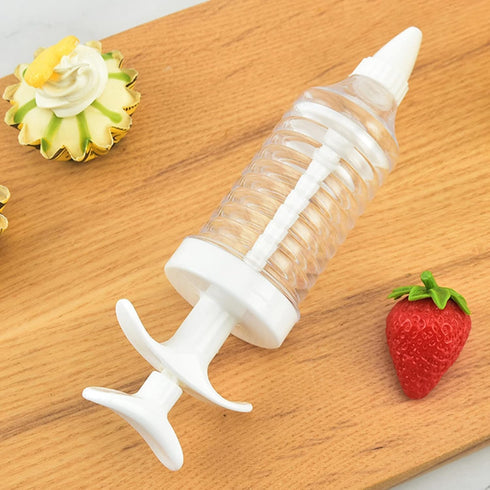 1Pc White Pipe Nozzles with Syringe?8pcs Plastic Cream Baking Piping Nozzle Dispenser Icing Pastry Tips Tube Decoration Tool, for Cupcake and Cake...
