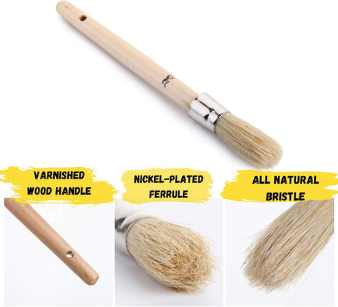 Mr. Pen- Chalk Paint Brush, 0.7 Inch, Wax Brush, Round Paint Brush, Wax Brush, Chalk Paint Brushes for Furniture, Chalk Paint Brushes, Wax Brush C...