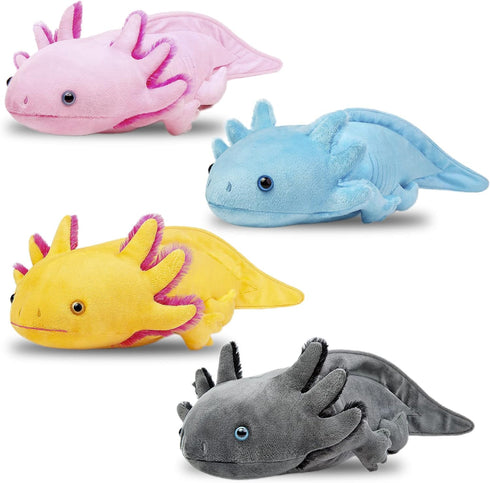 Lifelike Axolotl Plush Throw Pillow,Soft Pink Axolotl Stuffed Animal-18.8in,Cuddly Axolotl Plush Toy,Plush Pillow,Axolotl Gifts,Gifts for Kids,Kaw...