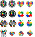 Autism Themed Silicone Focal Beads Rubber Beads Kit Bulk for Beadable Pens Keychain Making DIY Keychain Supplies Focal Pen Beads with 3pcs Pendant...