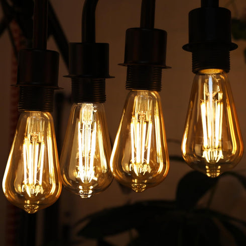 PARTPHONER LED Dimmable Edison Bulbs 6W 720LM, Vintage ST58 LED Light Bulb 2500K Amber Warm White Light 60 Watt Incandescent Equivalent E26 Base, ...