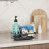 GSlife Sponge Holder Sink Caddy - Large Kitchen Sink Organizer for Brush and Soap, Dish Dispenser Sponge Caddy with Removable Drain Tray, Black...