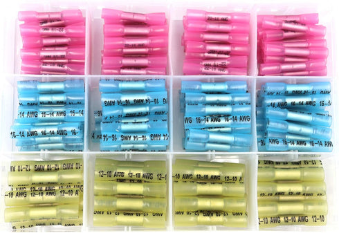 210pcs Heat Shrinkable Terminal Common Intermediate Crimping Terminal Crimp Wire Connector Waterproof Insulated Joint Terminal Assembly...