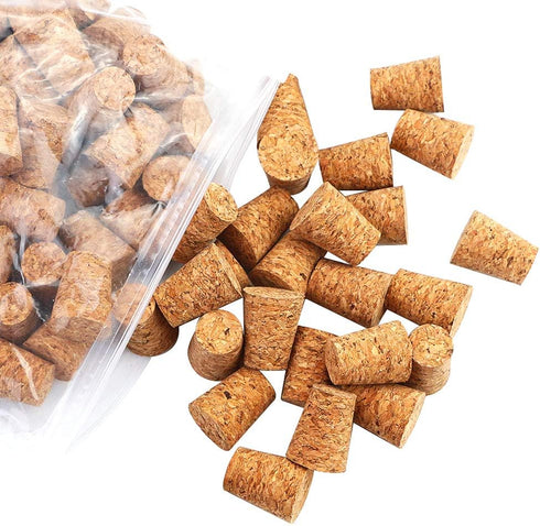 100 Pieces #7 Tapered Cork Plugs, Premium Blank Wine Corks Wine Stoppers Replacement Corks, 0.8 x 0.6 x 1 Inch...