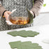 Silicone Trivet Mat Set of 2, Green Hot Pot Holder Hot Pads for Table and Countertop, Soft Rubber Multi-Use Oak Leaf Trivets for Hot Dish, Non Sli...