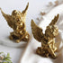 lemonadeus Gold Angels Resin Cherubs Statue Figurine Indoor Outdoor Home Garden Decoration Adorable Angel Sculpture Cute Angel Collection Wings An...