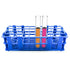 3 Packs Plastic Test Tube Rack, 40 Holes Lab Test Tube Rack Holder for 20mm Test Tubes, Blue, Detachable (40holes)...