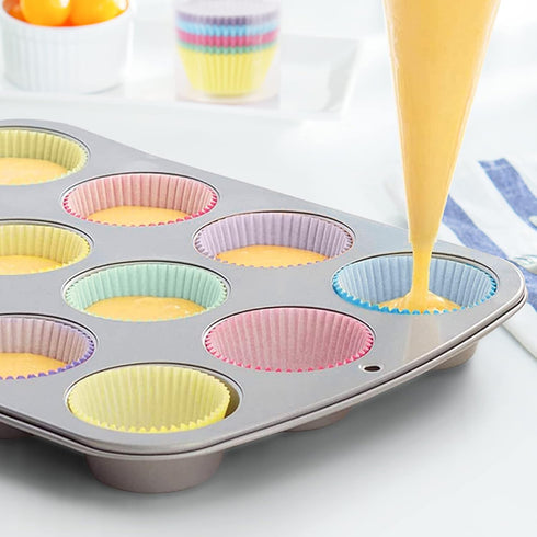Baking Cups, 100 pieces Paper Cupcake Liners Wrappers Nonstick Muffin Molds Baking Cup Holders for Wedding, Birthday, Baby Shower or Holiday Party...