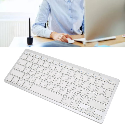 Multi-Device Slim Portable Bluetooth 3.0 Keyboard, 11 Kind of Language 78 Keys Ultra Slim Keyboard for/Windows/Android(Russian)...