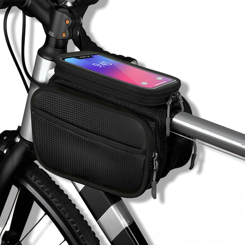 Bicycle Top Tube Bag?Comes With Rain Cover?Waterproof Bicycle Front Rack Bag?Top Tube Bicycle Bag Suitable Road Mountain Bike Outdoor Cycling Trav...