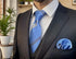 S&W SHLAX&WING Ties for Men Suits Steel Blue Stripes Business Necktie Set with Matching Pocket Square 57.5"...