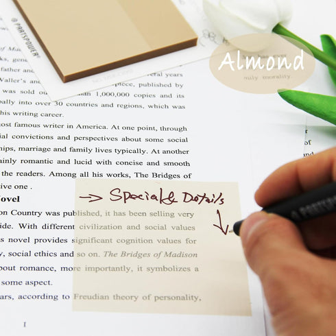 Pastel Transparent Sticky Notes, 4 Pads 3X3 Inch See Through Annotating Sticky Notes for Annotating, Bible Journaling Supplies, Office School Supp...