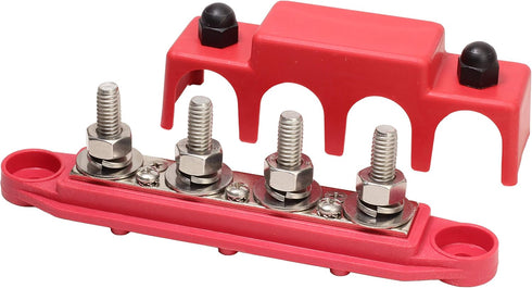 Fastronix 5/16" 4 Stud Stainless Steel Power Distribution Block with Cover...