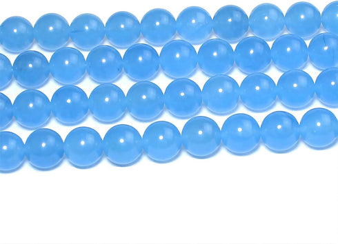 Natural Aquamarine Chalcedony Round Loose Beads for Jewelry Making DIY Bracelet Necklace (4mm)...