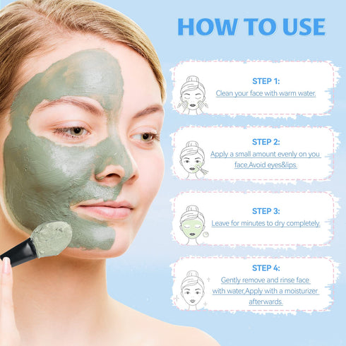 Face Masks Skincare, Turmeric Vitamin C Clay Mask, Green Tea Mask, Dead Sea Mud Mask, Face Mask Skin Care for Deep Cleansing, Women Skin Anti Agin...