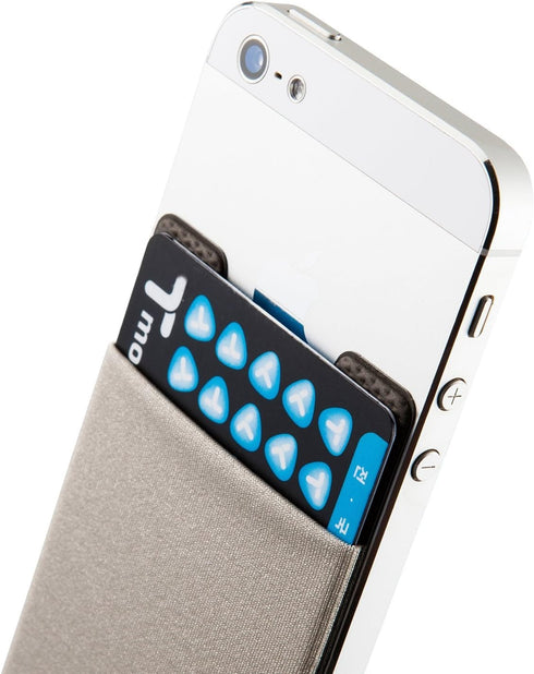 Sinjimoru Basic Cell Phone Wallet Stick on, Card Holder for Back of Phone Working as Adhesive Stretchy iPhone Wallet. Sinji Pouch Basic 2 Grey...