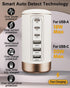 60W USB-C Charging Station for Multiple Devices, Universal 20W USB-C & 18W USB Charging Hub, Smart IC Identification Technology Charging Tower for...