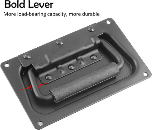 2Pcs Recessed Spring Loaded Speaker Handles, 5.1" x 3.15" Chest Cabinet Speaker Case Handles, Black...