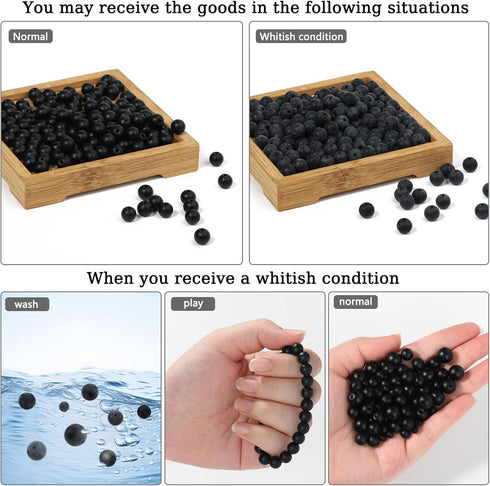 200Pcs 4mm Natural Matte Black Onyx Agate Beads Round Loose Gemstone Stone Beads for Jewerly Making with Crystal Stretch Cord...