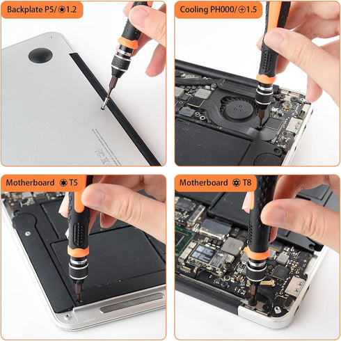 ASTARON 17 in 1 Screwdriver Set for MacBook, Repair Tool Kit with T3 T4 T5 T6 T8 P2 P5 PH000 Ph00 Y00 Magnetic Torx Bit & Opening Tool for Laptop,...
