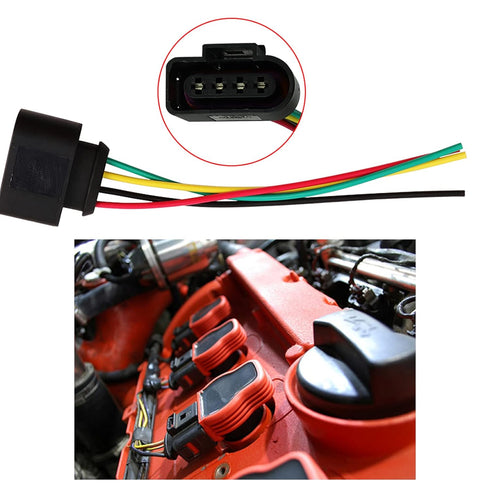 Vw Ignition Coil Connector Plug Harness Compatible with Volkswagen Vw Passat Audi A4 1.8T, 2.0T, 2.5L, 3.2L, 4.2L 4 Pack Vw Ignition Coil Harness ...