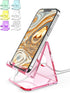 TOPGO Acrylic Cell Phone Stand, Clear Phone Holder for Office Desk, Vanity, Kitchen Counter, Bedside Table, Compatible with iPhone 15 14 13 12 11 ...