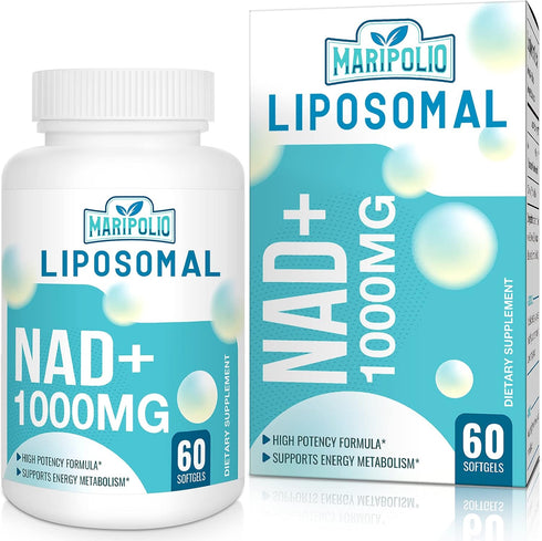 Liposomal NAD+ Supplement 1000 mg | Highest NAD Pontecy | Max Absorption | Pure NAD Supplement | Energy and DNA Repair, Aging Defense, Brain Funct...