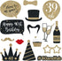 Fully Assembled 40th Birthday Photo Booth Props - Set of 30 - Black & Gold Selfie Signs - 40th Party Supplies & Decorations - Cute Bday Designs wi...