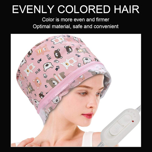 Hair Steamer Heat Cap For Deep Conditioning Adjustable Hair Care Heating Cap With Intelligent Protection, 3-Speed Hair Steamer Cap Salon Hair Hat ...