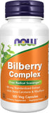 NOW Supplements, Bilberry (Vaccinium myrtillus)Complex 80 mg with Beta-Carotene & Riboflavin, 100 Veg Capsules...