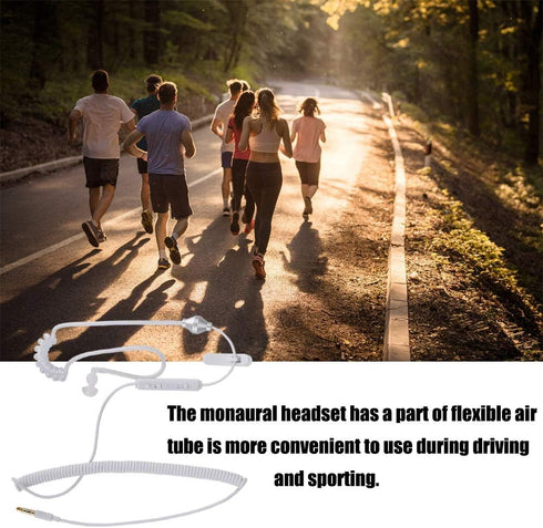 Earphone,Wireless Bluetooth Monaural 3.5mm Headphone Air Tube in Ear Antiradiation Earphone Stereo Headset,Flexible and...